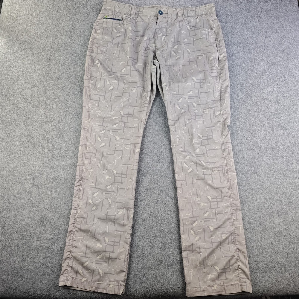 William Murray Golf Pants Mens 34x34 Gray Golf Club Geometric Lightweight
